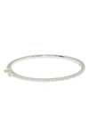 Nordstrom Delicate Cubic Zirconia Eternity Bangle In Clear- Silver