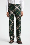 BURBERRY CHECK WOOL TROUSERS
