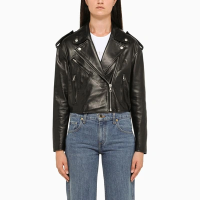 Palm Angels Zipped Cropped Jacket In Black