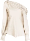 Simkhai Smikhai Alice Draped One Shoulder Top In Beige