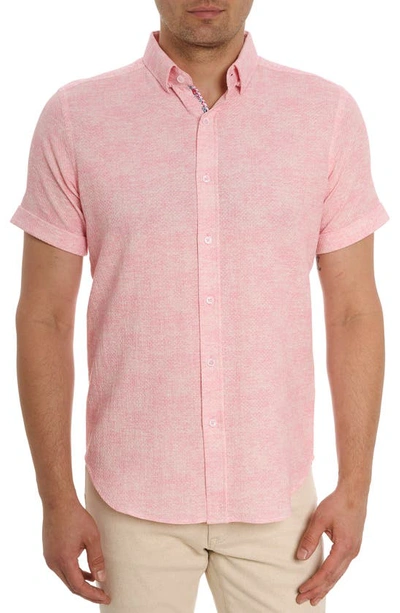 Robert Graham Reid Short Sleeve Button Down Shirt In Pink