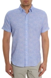 Robert Graham Reid Short Sleeve Button Down Shirt In Light Blue