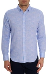 Robert Graham Men's Reid Textured Cotton Sport Shirt In Light Blue