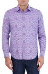 Robert Graham Highland 4 Cotton Blend Classic Fit Button Down Shirt In Lilac