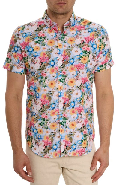 Robert Graham Taton Floral Short Sleeve Button-up Shirt In Multi