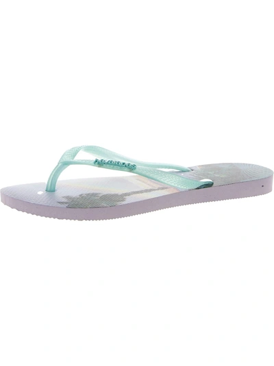 Havaianas Womens Thong Slip On Flip-flops In Green