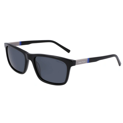 Nautica Mens Logo Rectangle Sunglasses In Black