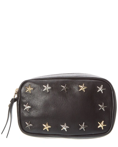 Jimmy Choo Capella Leather Pouch In Black