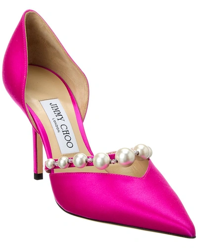 Jimmy Choo Aurelie 85 Satin Pump In Pink