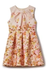 Reiss Multi Josephine 4-9 Yrs Scuba Knot Fit-and-flare Dress In Coral Multi