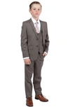 Perry Ellis Kids' Cocoa Five-piece Sharkskin Suit In Cocoa