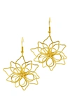Adornia Wire Flower Drop Earrings In Gold