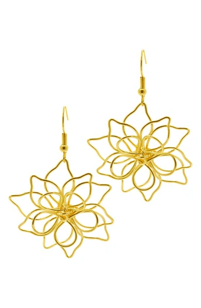 ADORNIA WIRE FLOWER DROP EARRINGS