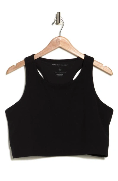 Threads 4 Thought Strappy Sports Bra In Jet Black