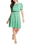 LONDON TIMES CATAPILLAR SHORT SLEEVE DRESS