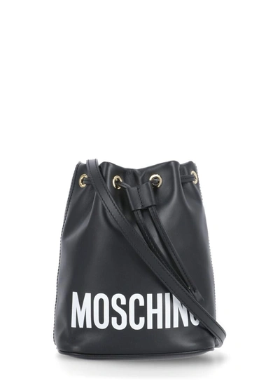 Moschino Bucket Bag With Logo In Black