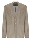 Rick Owens Larry Fogpocket Cotton Shirt In Brown
