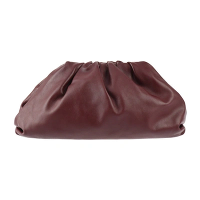 Bottega Veneta Pouch Burgundy Leather Clutch Bag ()