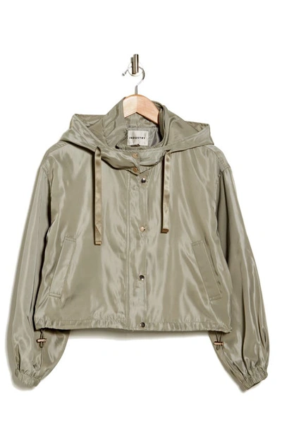 Industry Republic Clothing Crop Hooded Jacket In Sage