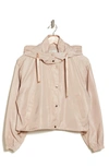 Industry Republic Clothing Crop Hooded Jacket In Stone Cream