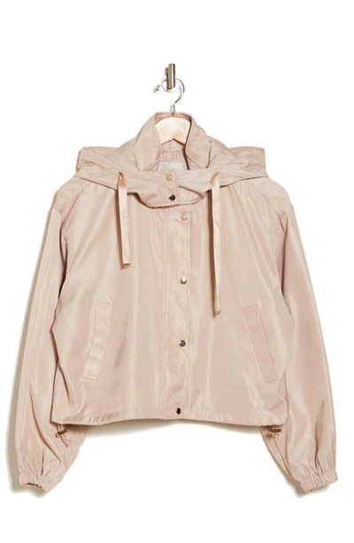 Industry Republic Clothing Crop Hooded Jacket In Stone Cream
