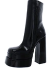 VERSACE WOMENS PATENT LEATHER MID-CALF BOOTIES