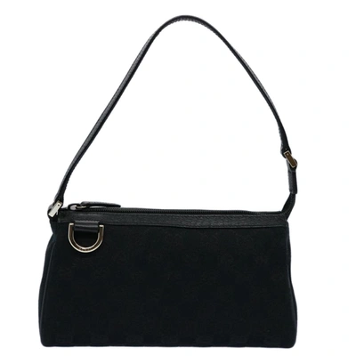 Gucci Abbey Black Canvas Clutch Bag ()