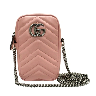 Gucci Gg Marmont Pink Leather Shopper Bag ()