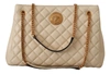 Versace White Nappa Leather Medusa Tote Bag In Beige