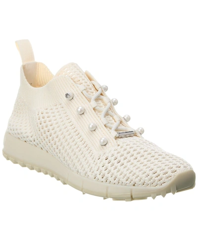 Jimmy Choo Veles Crochet Knit Sneaker In White