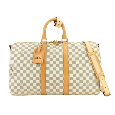 Pre-owned Louis Vuitton Keepall 45 White Canvas Travel Bag ()