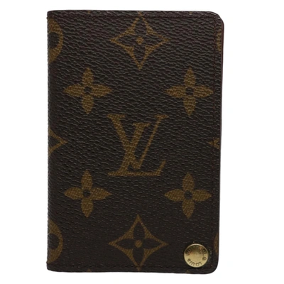 Pre-owned Louis Vuitton Porte Carte Crédit Pression Brown Canvas Wallet  ()