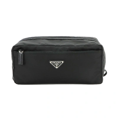 Prada Saffiano Black Synthetic Clutch Bag ()