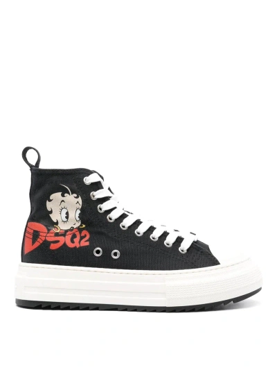 Dsquared2 Berlin Canvas Sneakers In Nero