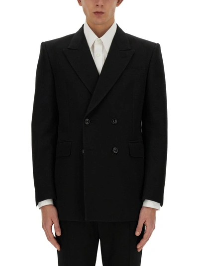 Alexander Mcqueen Double-breasted Jacket In Black