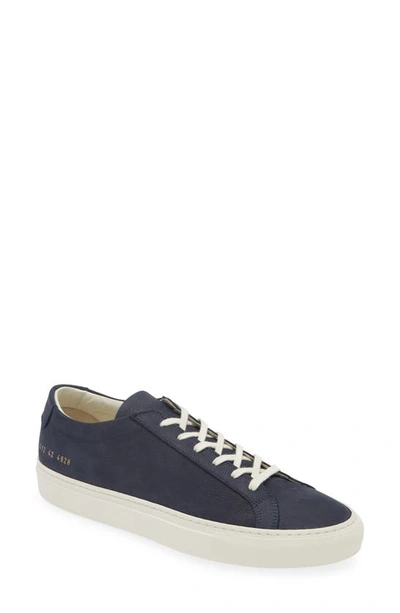 Common Projects Navy Achilles Contrast Bumpy Sneakers In 4928 Navy