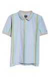 Noah Season One Stripe Cotton Polo In Blue / Tan/ Green/ Pink Stripe