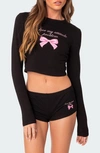 EDIKTED EDIKTED ATTITUDE PROBLEM LONG SLEEVE CROP T-SHIRT