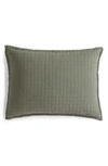 Calvin Klein Essential Washed Jacquard Pillow Sham In Green