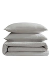 Calvin Klein Washed Texture Cotton Jacquard 3 Piece Duvet Cover Set, Queen In Grey
