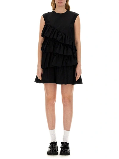 Msgm Dress With Ruffles In Black