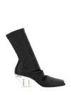 Rick Owens Stretch Leather Ankle Boots In Black