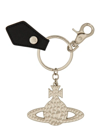 Vivienne Westwood Keychain Orb Hammered In Black