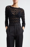 Vince Women's Fine Lace Three-quarter Blouse In Black