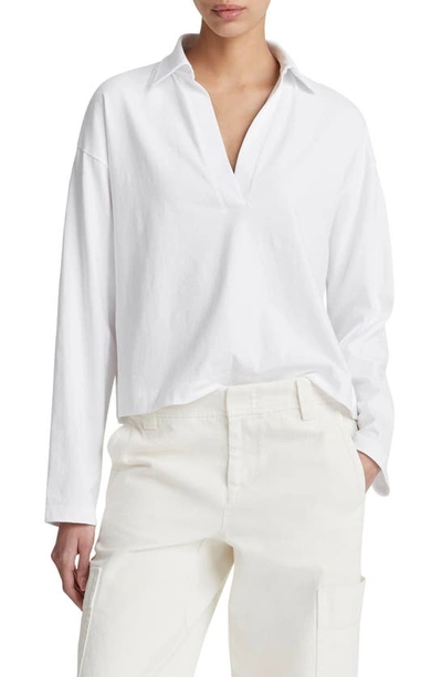 VINCE VINCE EASY LONG SLEEVE COTTON POLO