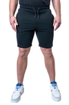 Maceoo Royal Black Cotton Knit Drawstring Shorts In Black