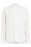 Allsaints Laguna Linen Blend Relaxed Fit Shirt In White