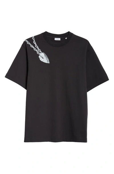 Burberry Shield Hardware Cotton T-shirt In Black Ip Design