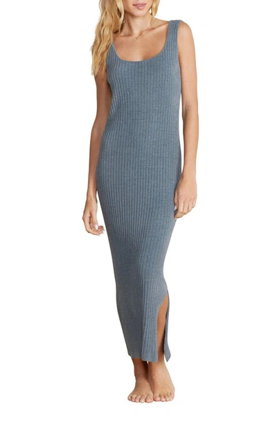 Barefoot Dreams Cozychic® Ultra Lite® Rib Square Neck Midi Dress In Blue Cove