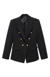 Mango Double Breasted Blazer In Black